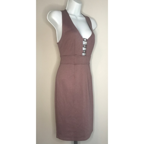 CHARLOTTE RUSSE Plum Small Midi Bodycon Dress - Picture 2 of 7
